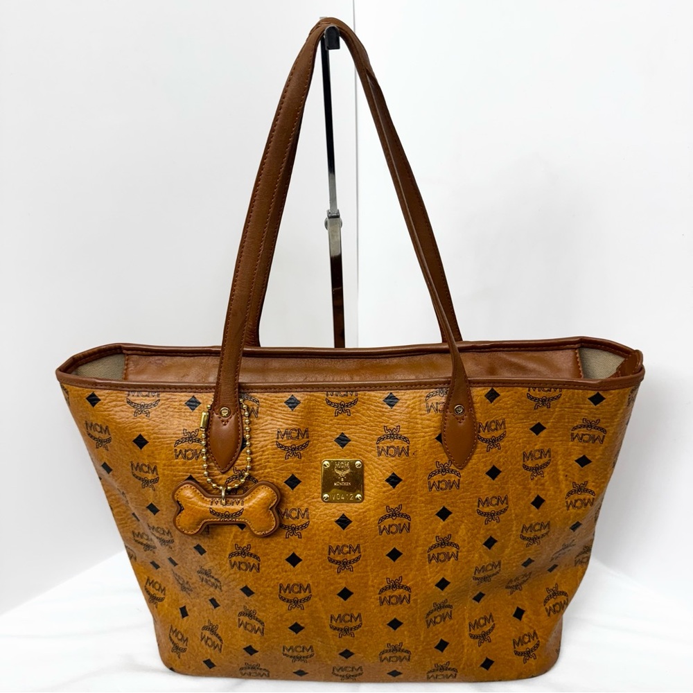 MCM Tan Monogram Tote Bag